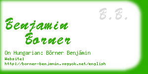 benjamin borner business card